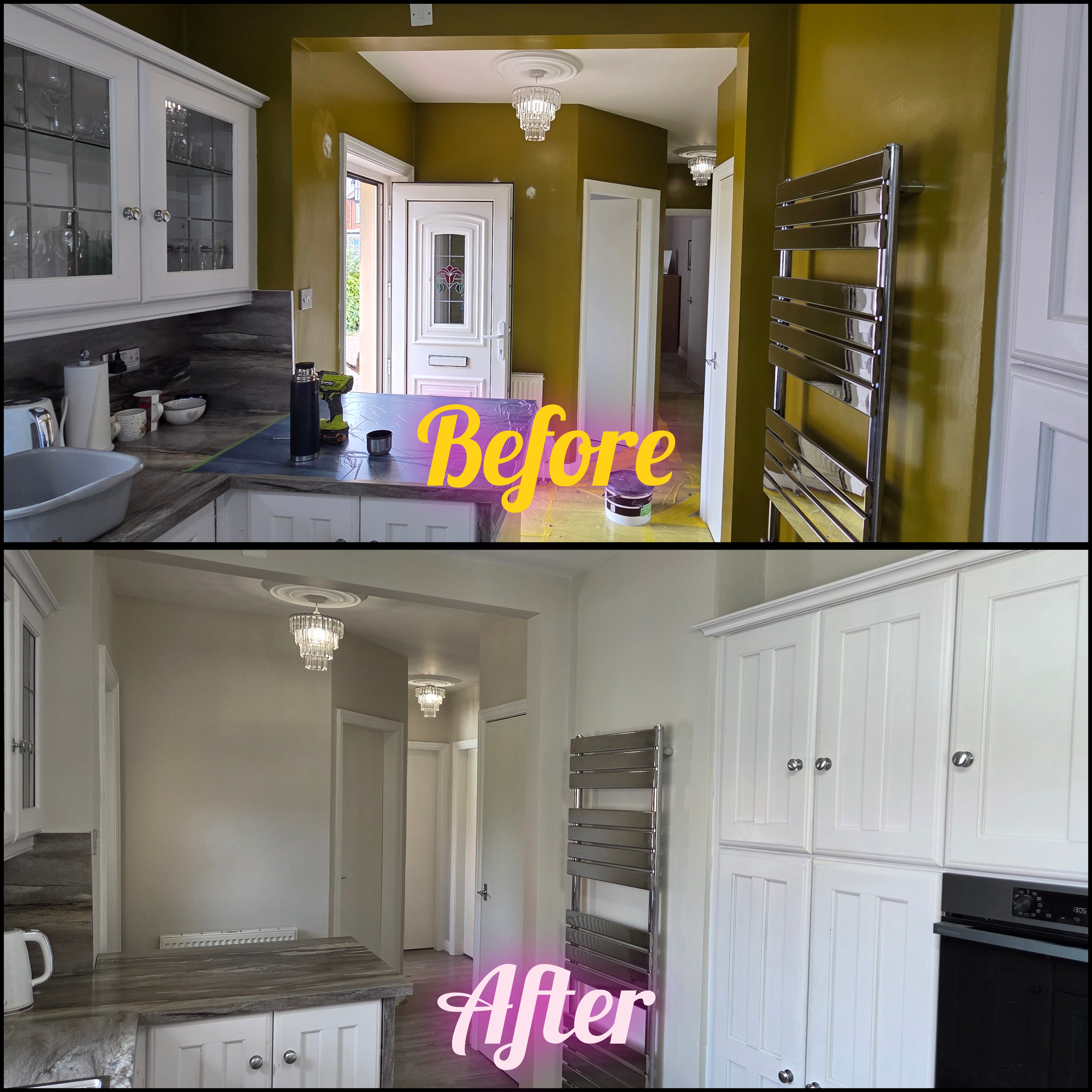 Kitchen transformation before and after, Bridlington