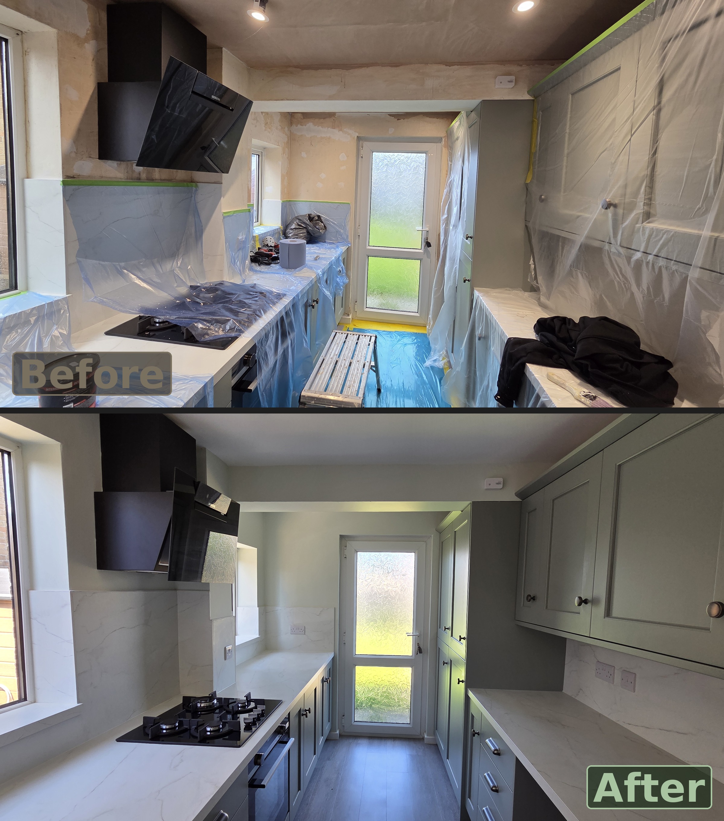 Kitchen transformation before and after, Bridlington