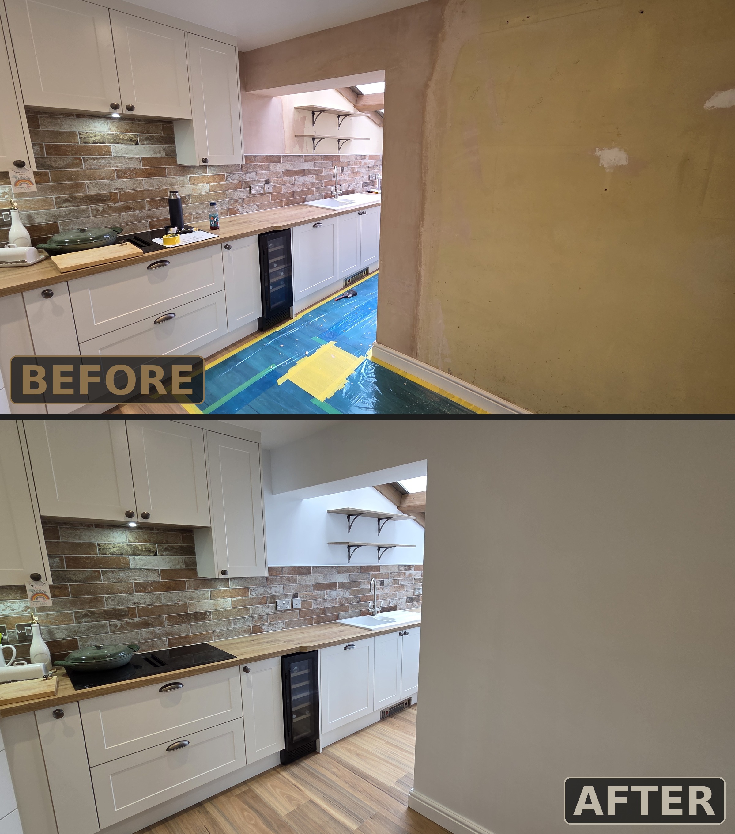 Kitchen transformation before and after, Bridlington