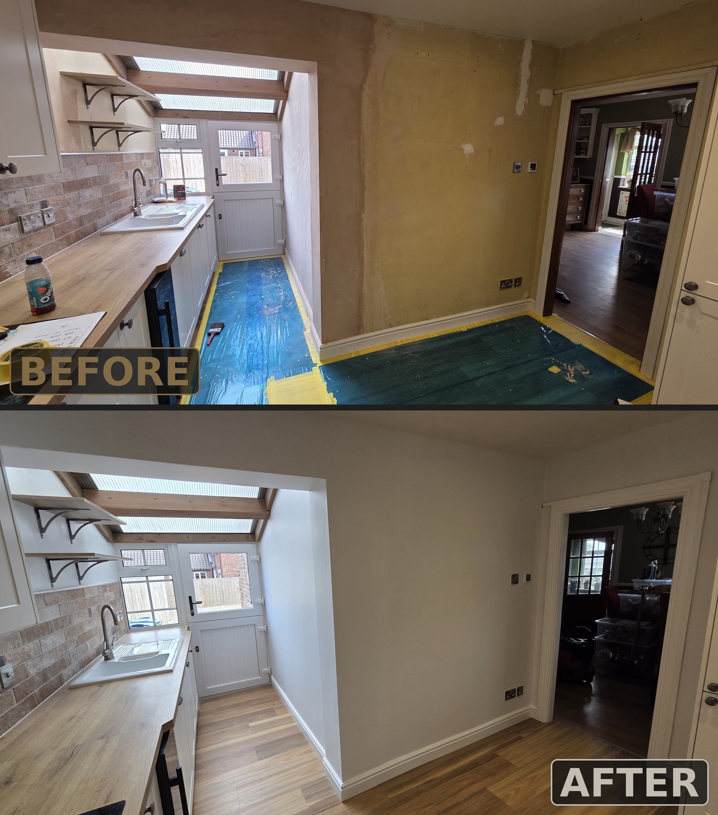 Kitchen transformation before and after, Bridlington