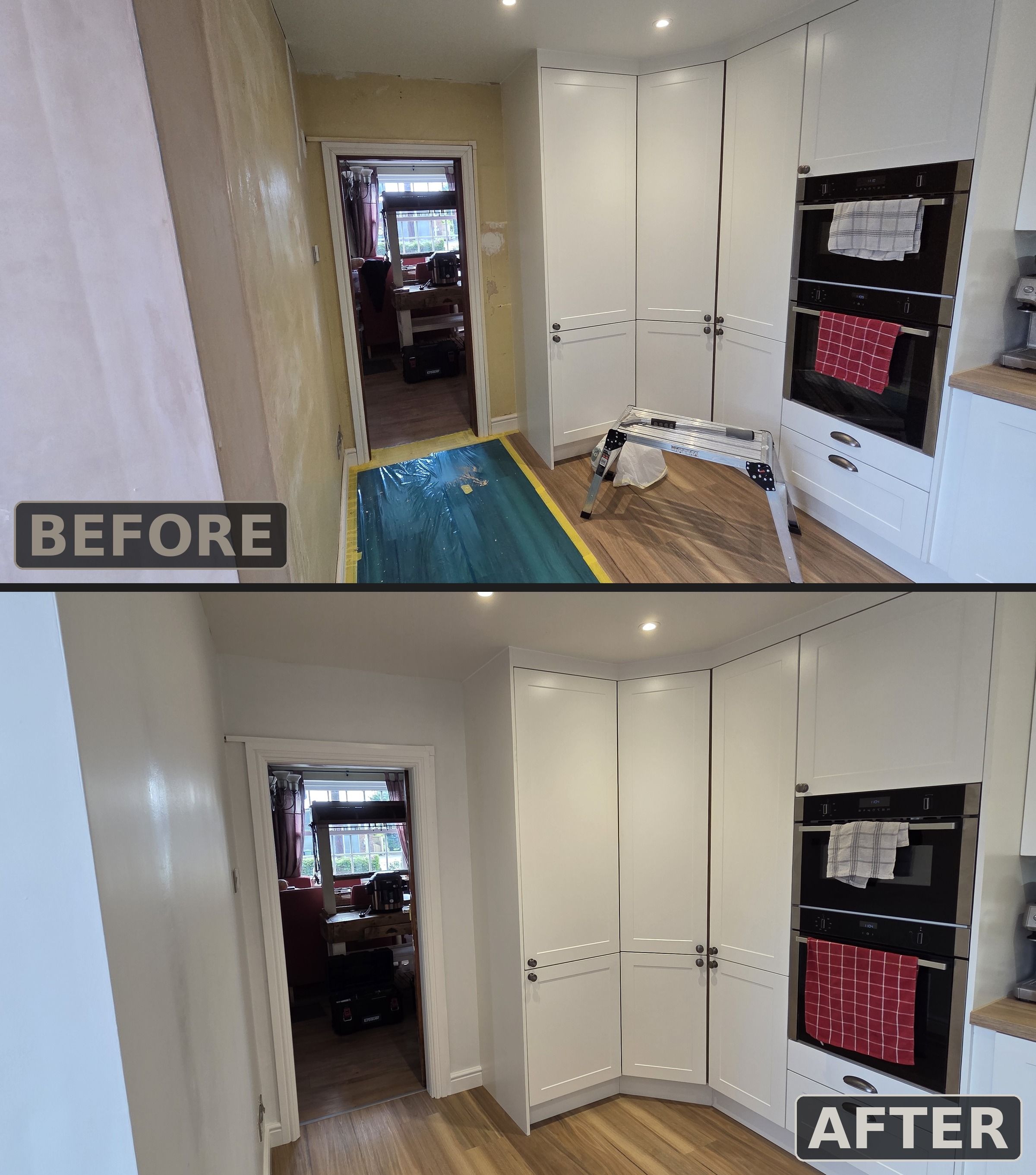 Kitchen transformation before and after, Bridlington